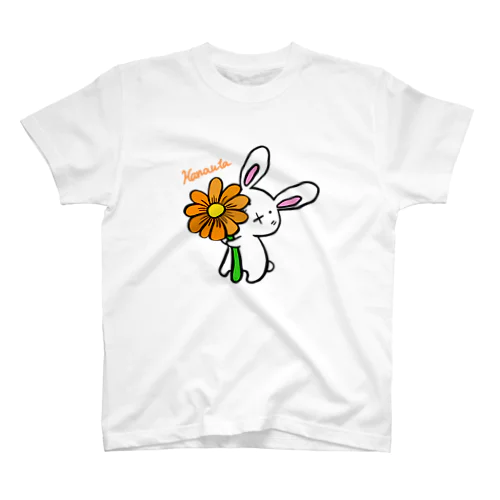 花歌うさぎと1輪の花 スタンダードTシャツ