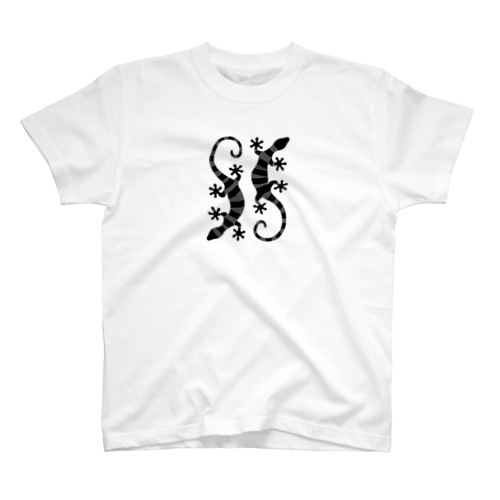 しましまのグレーのトカゲ二匹 Regular Fit T-Shirt