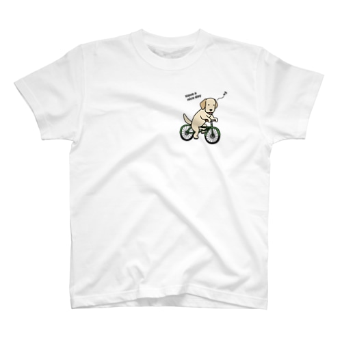 bicycleラブ イエロー（両面2） Regular Fit T-Shirt
