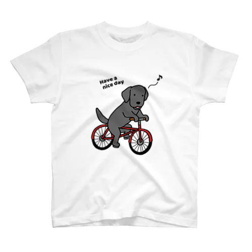 bicycleラブ 黒（両面） Regular Fit T-Shirt