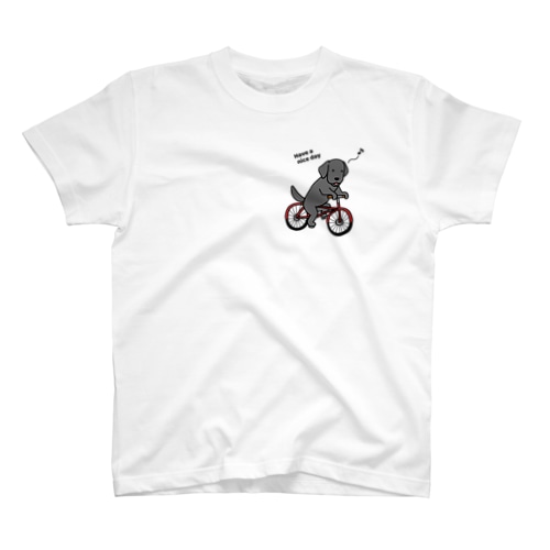 bicycleラブ 黒（両面2） Regular Fit T-Shirt