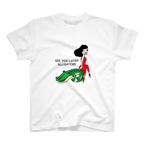 SEE YOU LATER ALLIGATOR チヨミとワニ Regular Fit T-Shirt