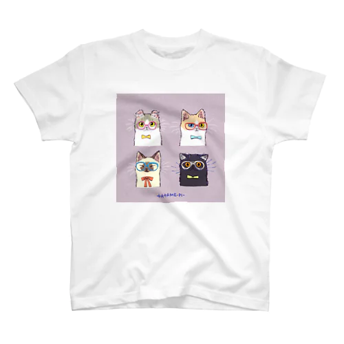 たたメーピー 〈めがねcats〉 スタンダードTシャツ