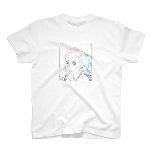 飴をなめる女 Regular Fit T-Shirt