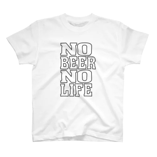 No Beer No Life ノービアーノーライフ ビールロゴ B スタンダードTシャツ