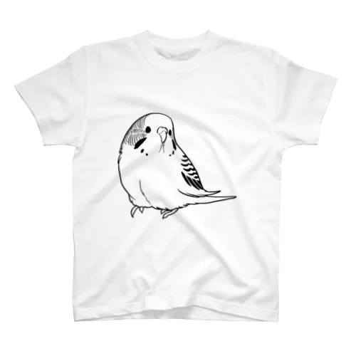 もふもふセキセイインコ(線画) Regular Fit T-Shirt