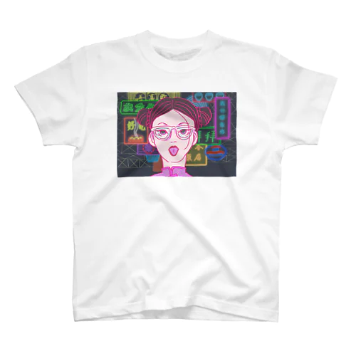 ネオン街の女の子 スタンダードTシャツ