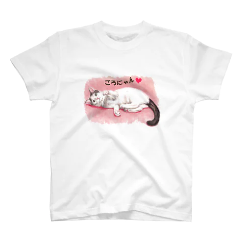 猫パステル画〈ごろにゃん💗〉 スタンダードTシャツ