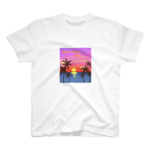 夏♪～夕日とヤシの木 スタンダードTシャツ