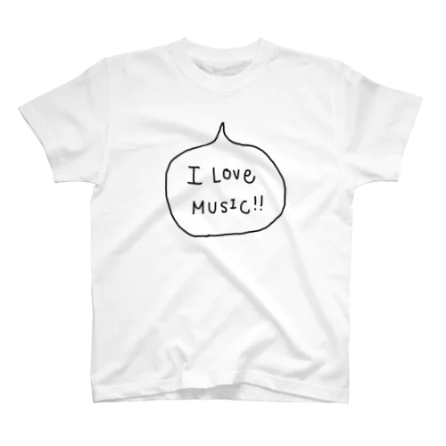 吹き出し i love music ! Regular Fit T-Shirt