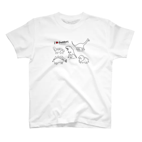 I♡dinosaurs。 スタンダードTシャツ