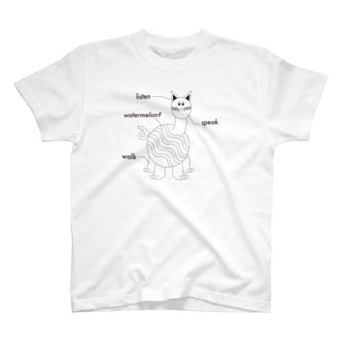Watermelon＿猫 Regular Fit T-Shirt