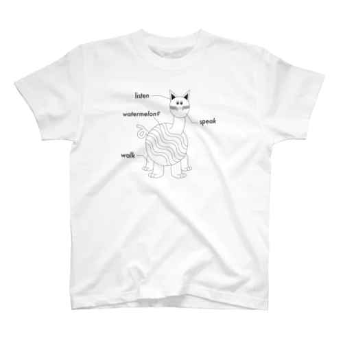 Watermelon＿猫 Regular Fit T-Shirt