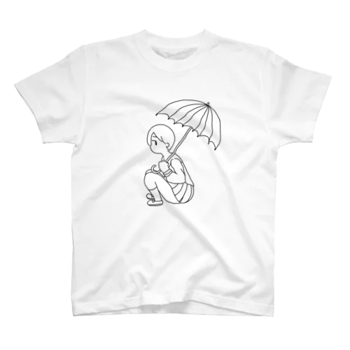 傘の女の子 Regular Fit T-Shirt