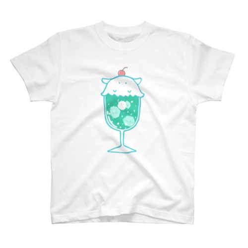 クリームソーダに擬態するメンダコ（Wメロンソーダ）-擬態妖精ミミカ- Regular Fit T-Shirt