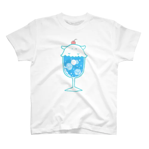 クリームソーダに擬態するメンダコ（ソライロソーダ）-擬態妖精ミミカ- スタンダードTシャツ
