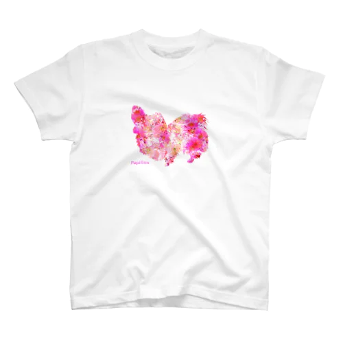 花柄パピヨン Regular Fit T-Shirt