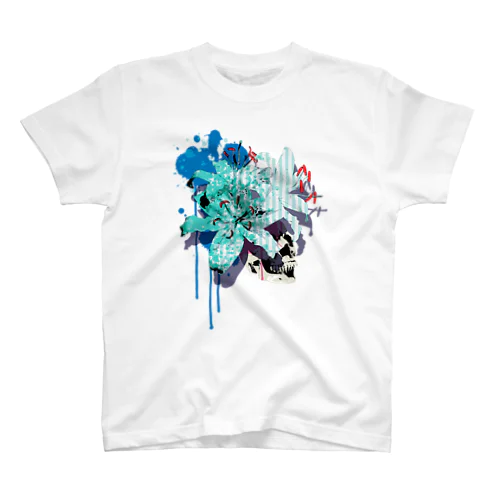 Lily Skull [Blue] Regular Fit T-Shirt