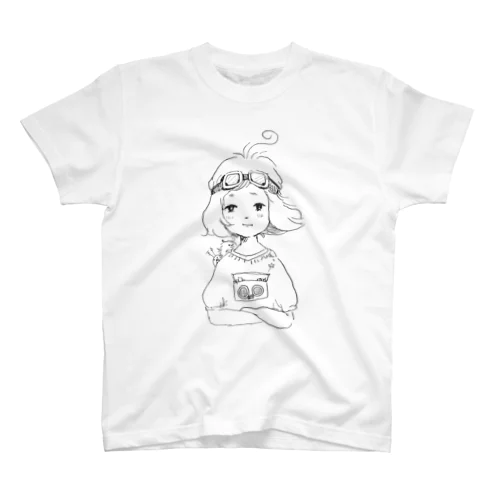 ゴーグルとラジカセ(モノクロver) Regular Fit T-Shirt