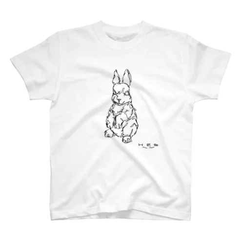 左手で描いたウサギA Regular Fit T-Shirt