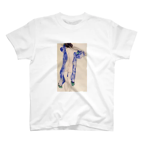 エゴン・シーレ / 1913 / Standing Female Nude in a Blue Robe / Egon Schiele スタンダードTシャツ