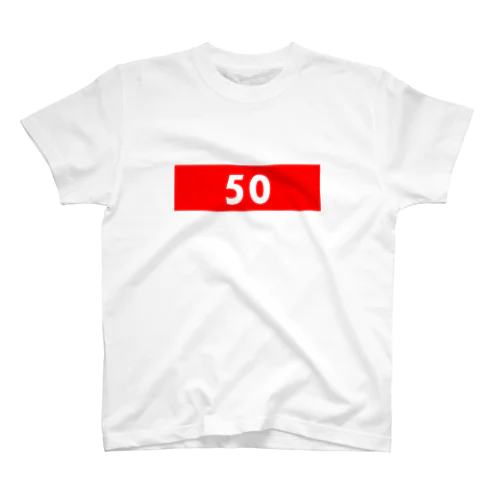 50　赤 Regular Fit T-Shirt