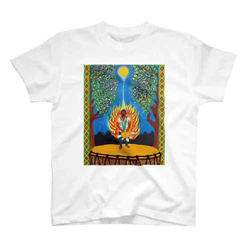 Djembe man connected with God スタンダードTシャツ