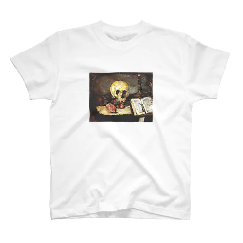 ポール・セザンヌ / 1866 / Still life with skull, candle and book Paul Cezanne スタンダードTシャツ