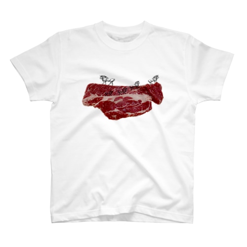 肉食／ビーフ×牛さん Regular Fit T-Shirt