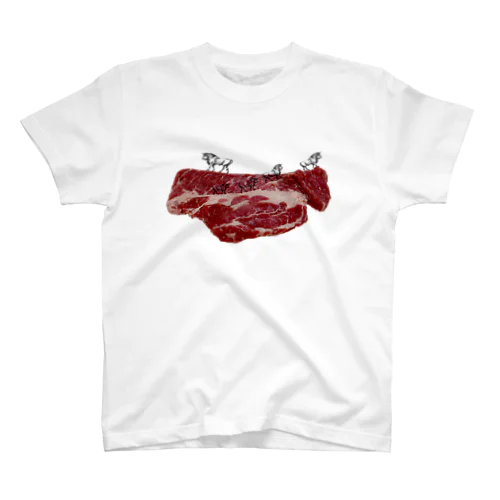肉食／ビーフ×牛さん Regular Fit T-Shirt