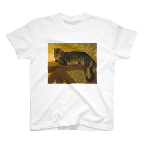 「手すりの猫」スタンランの絵画 スタンダードTシャツ