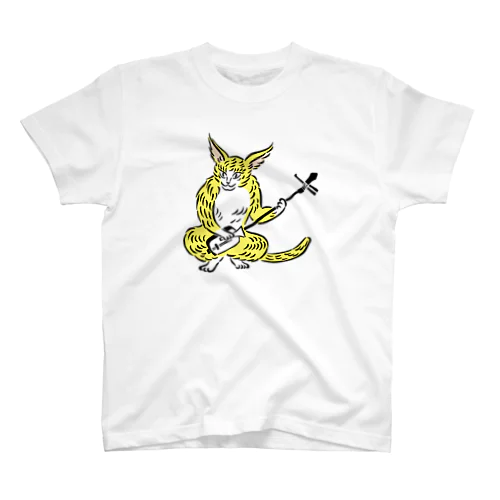 大津絵・猫に三味線 Regular Fit T-Shirt