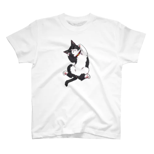 ヘソ天猫(ハチワレ) スタンダードTシャツ