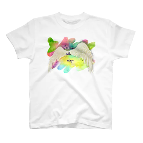 勇気を翼に★天使の羽★癒しカラー Regular Fit T-Shirt