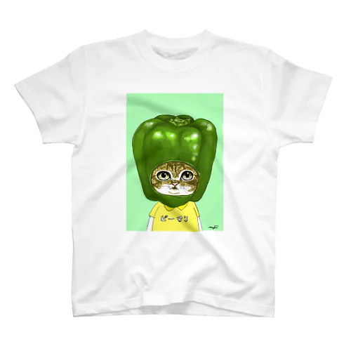 ピーマンな猫 티셔츠