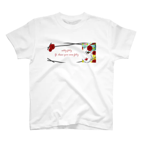 Estoy feliz : red rose Regular Fit T-Shirt