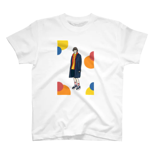 Coat boy (colorful dots) スタンダードTシャツ