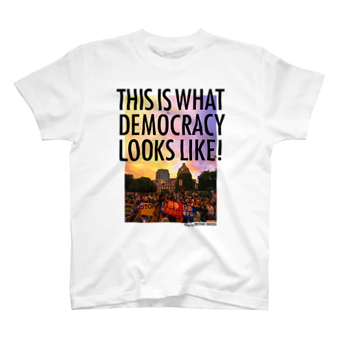 色生地用 WHAT'S DEMOCRACY? カラー 티셔츠