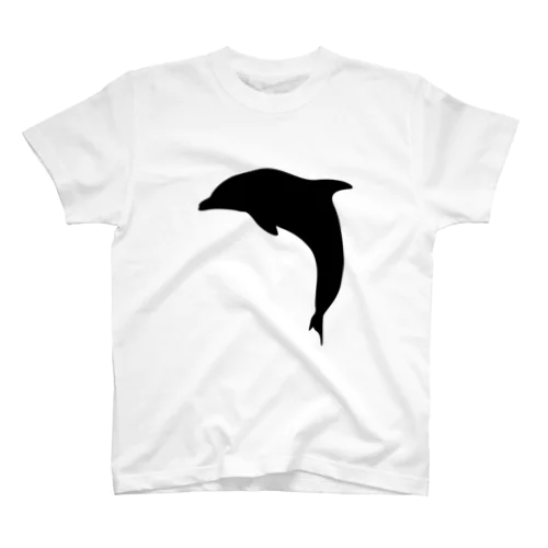 イルカのシュルエットー黒 スタンダードTシャツ