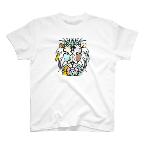 white☆lion　(白いライオン)　白バージョン　Full of vitality　(フル　オブ　バイタリティ) スタンダードTシャツ