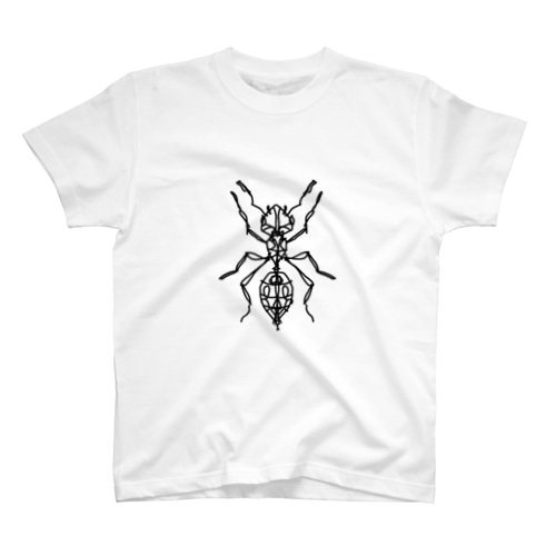 ant　(あり)　モノトーンバージョン　Full of vitality　(フル　オブ　バイタリティ) Regular Fit T-Shirt
