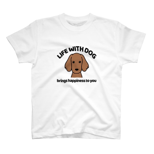 犬と共に（ダックスレッド） Regular Fit T-Shirt