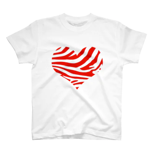 シマウマハート-赤 Regular Fit T-Shirt