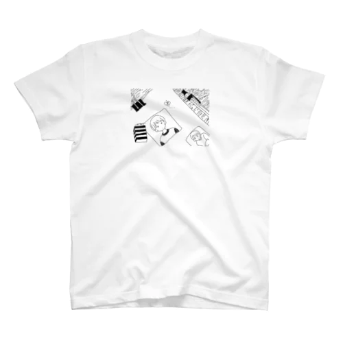 らくがきの、なか(モノクロ) Regular Fit T-Shirt