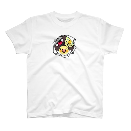 なかよしインコ【まめるりはことり】 Regular Fit T-Shirt