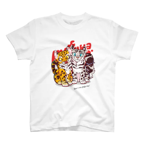 LEOPARD TWINS(white) Regular Fit T-Shirt