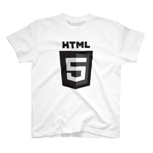 HTML5 ONE COLOR LOGO (Black) Regular Fit T-Shirt