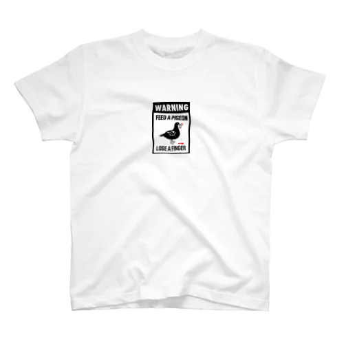 野生のハトに餌を与えない 白黒 Regular Fit T-Shirt