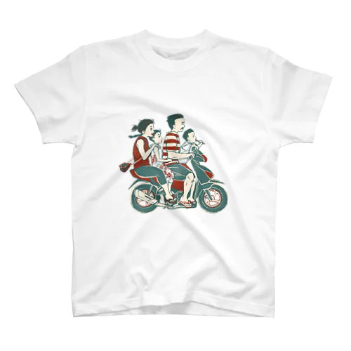 【バリの人々】バイク家族乗り Regular Fit T-Shirt