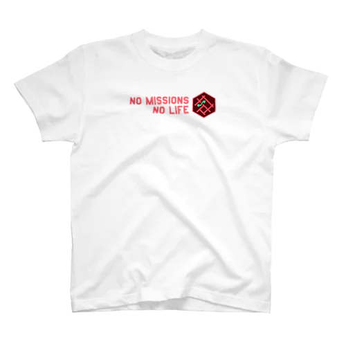 No Missions No Life（さりげピンク） スタンダードTシャツ